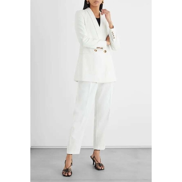 IRIS & INK Jackets & Blazers - NWT IRIS & INK Giselle Double-Breasted Off White Organic Cotton Blazer – 12